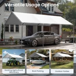 Phi Villa -Phi Villa phi villa 12 x20 white carport outdoor heavy duty03