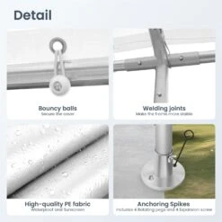 PHI VILLA 12'X20' White Carport Height Adjustable Outdoor Heavy Duty Car Storage -Phi Villa phi villa 12 x20 white carport outdoor heavy duty07