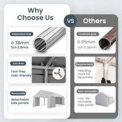 Phi Villa 13'x26' Outdoor Vendors Tent With Removable Sidewall -Phi Villa phi villa 13 x26 outdoor vendors tent04