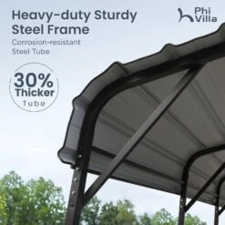 PHI VILLA 14x35ft Galvanized Metal RV Carports -Phi Villa phi villa 14x34ft galvanized metal rv carports5