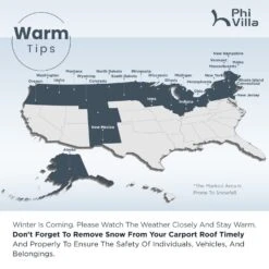 PHI VILLA 14x35ft Galvanized Metal RV Carports -Phi Villa phi villa 14x34ft galvanized metal rv carports8