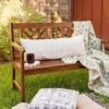 PHI VILLA 2 Seat Outdoor Wooden Brown Bench With Curved Wide Armrest Porch Chair -Phi Villa phi villa 2 seat outdoor wooden brown bench with curved wide armrest for park lawn poolside porch patio balcony
