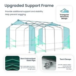 PHI VILLA 20x20ft Green Heavy Duty Storage Tent For Vehicles, Boats, Garden Tools & Large Equipment 19 PHI VILLA 20x20ft Green Heavy Duty Storage Tent For Vehicles, Boats, Garden Tools & Large Equipment -Phi Villa phi villa 20x20ft heavy duty instant storage tent09