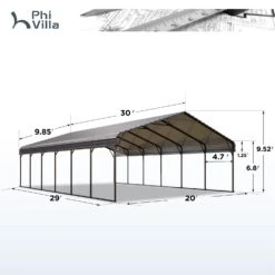 PHI VILLA 20x30ft Hardtop Carport Metal Weatherproof Car Garage Outdoor Car Shelter Shade -Phi Villa phi villa 20x30ft hardtop carport metal weatherpro05 bc7ba66e 8598 4f12 88af 1deeb7f762f7