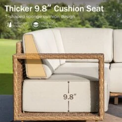 Phi Villa 6-Seater Modern Modular L-Shaped Outdoor Sectional Rattan Sofa Set -Phi Villa phi villa 4 seater modern rattan outdoor sofa01