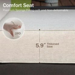 Phi Villa 4-Seater Outdoor Sectional Sofa With Deep Cushions And Wood Grain Table -Phi Villa phi villa 4 seater outdoor sectional sofa01 01279674 2e6c 4d4e a4c4 79d412b12d98