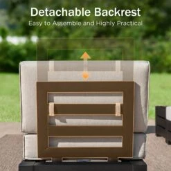 Phi Villa 4-Seater Outdoor Sectional Sofa With Deep Cushions And Wood Grain Table -Phi Villa phi villa 4 seater outdoor sectional sofa04 ffe560ac 0b9d 43f3 865c 5372a46afb32