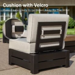 Phi Villa 4-Seater Outdoor Sectional Sofa With Deep Cushions And Wood Grain Table -Phi Villa phi villa 4 seater outdoor sectional sofa05 49ce6e33 9189 47d9 a23d 6a2f168e5c18