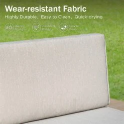 Phi Villa 4-Seater Outdoor Sectional Sofa With Deep Cushions And Wood Grain Table -Phi Villa phi villa 4 seater outdoor sectional sofa08 f0dd38b4 01d9 4706 9575 80698155c919