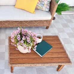 Phi Villa 4-Seater Patio Budget-Friendly Bohemian Wicker And Wood Sofa Set -Phi Villa phi villa 4 seater patio budget friendly bohemian wicker and wood sofa set
