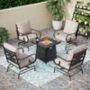 Phi Villa 4-Seater Patio Elegant Steel Sofa With Square Fire Pit Table -Phi Villa phi villa 4 seater patio elegant steel sofa with square fire pit table 1e2e9fdb 1799 46e7 8d75 c9a617f2e968