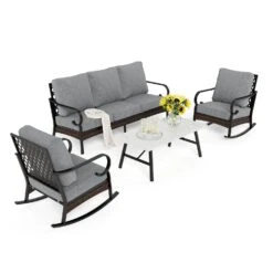 Phi Villa 5-Seater Outdoor Steel & Rattan Dark Color Sofa Set With Coffee Table 34 Phi Villa 5-Seater Outdoor Steel & Rattan Dark Color Sofa Set With Coffee Table -Phi Villa phi villa 5 seater outdoor steel rattan dark color sofa set with coffee table003
