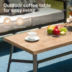 Phi Villa 5-Seater Outdoor Wicker & Steel Sofa Set With Elegant Rattan Backrest Design -Phi Villa phi villa 5 seater outdoor wicker rattan sofa set03