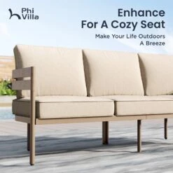 Phi Villa 5-Seater Patio Curved Metal Wood-Like Sofa Set -Phi Villa phi villa 5 seater patio metal wood like curved sofa set2 bb482679 8b5c 4495 84d3 00f6ea369b72