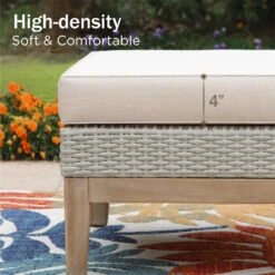 Phi Villa 5-Seater Patio Rattan & Acacia Wood Sofa Conversation Set -Phi Villa phi villa 5 seater patio rattan acacia wood sofa conversation set00