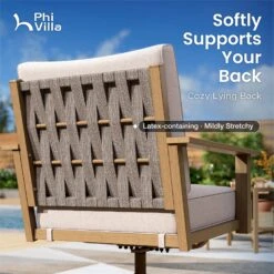 Phi Villa 5-Seater Patio Wood-Like Steel Conversation Sofa Set -Phi Villa phi villa 5 seater patio wood like steel sofa set10