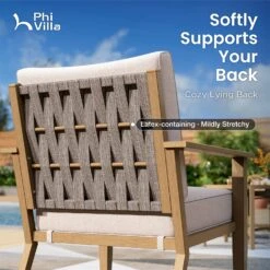 Phi Villa 5-Seater Patio Wood-Like Steel Conversation Sofa Set -Phi Villa phi villa 5 seater patio wood like steel sofa set12