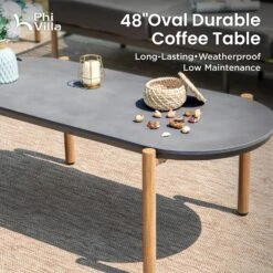 Phi Villa 6-Seater Modern Gray Woven Rope Outdoor Sofa -Phi Villa phi villa 6 seater modern gray woven rope outdoor sofa with table ottomans1