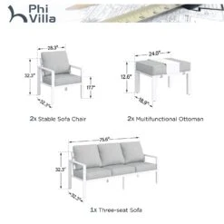 Phi Villa 7-Seater Patio Aluminum Sofa 6 Pcs Outdoor Furniture Set With Coffee Table 31 Phi Villa 7-Seater Patio Aluminum Sofa 6 Pcs Outdoor Furniture Set With Coffee Table -Phi Villa phi villa 7 seater contemporary patio aluminum sofa cushions01 28b8245d 0348 46a0 81ee 441db789e6ba