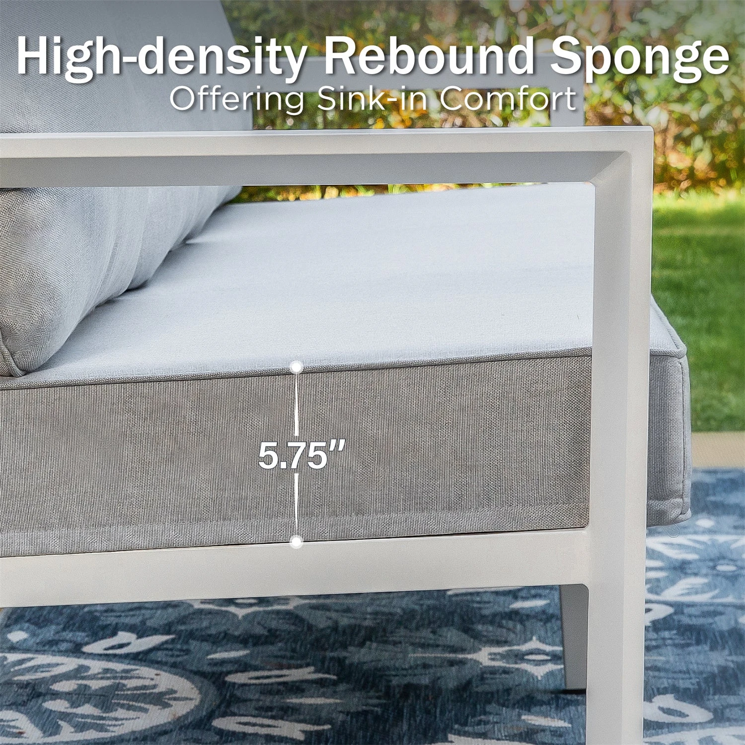 Phi Villa 7-Seater Patio Aluminum Sofa 6 Pcs Outdoor Furniture Set With Coffee Table 20 Phi Villa 7-Seater Patio Aluminum Sofa 6 Pcs Outdoor Furniture Set With Coffee Table - Image 18