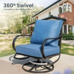 Phi Villa 7-Seater Patio Steel Conversation Sofa Sets With Coffee Table -Phi Villa phi villa 7 seater patio steel sofa with multi functional ottomans2 fc0d6abd 822f 4bbb 8973 a8eaba95dfe5