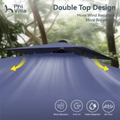 PHI VILLA 9X12ft Hydraulic Cantilever Patio Parasols Umbrellas -Phi Villa phi villa 9x12ft cantilever patio umbrella05