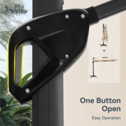 PHI VILLA 9X12ft Hydraulic Cantilever Patio Parasols Umbrellas -Phi Villa phi villa 9x12ft hydraulic cantilever umbrella outdoor patio parasols umbrellas 7