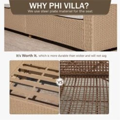 Phi Villa Patio Furniture Classic Garden Wicker Conversation Sofa Set -Phi Villa phi villa classic garden wicker coversation sofa11 160a2df9 e49d 4c2d b655 ddff7092b3d9