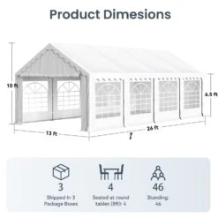Phi Villa Heavy Duty Party Tent Wedding Event Shelter With Removable Sidewalls -Phi Villa phi villa heavy duty party tent wedding event shelter with removable sidewalls5