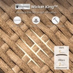 Phi Villa 4-Seater Modern Rattan Outdoor Conversation Sofa Set -Phi Villa phi villa modern luxury l shaped sectional rattan outdoor sofa set with wide armrest and t shaped cushions05 1