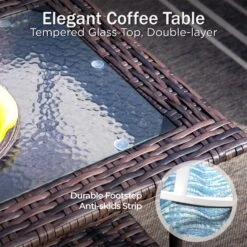 Phi Villa Outdoor Rattan Furniture Wicker 7-Seater Patio Swivel Sofa Sets With Coffee Table -Phi Villa phi villa outdoor 7 seater sofa rattan furniture07