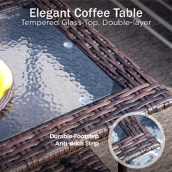 Phi Villa Outdoor Rattan Furniture Wicker 7-Seater Patio Swivel Sofa Sets With Coffee Table -Phi Villa phi villa outdoor 7 seater sofa rattan furniture16