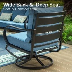 Phi Villa 7-Seater Outdoor Steel Conversation Sofa Set With Multi-functional Ottomans -Phi Villa phi villa outdoor patio steel sofa set02 a5658ca2 6130 42e1 bf3d 0840c9b404eb