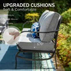 Phi Villa 9-Seater Patio Steel Conversation Sofa Sets With Leather Grain Fire Pit Table -Phi Villa phi villa outdoor patio steel sofa set04 1cf32a48 3d5f 414e a742 30e43b96380b