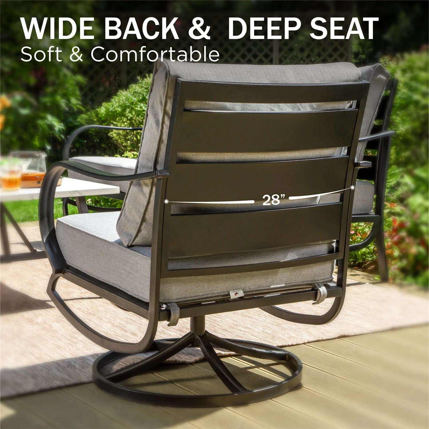 Phi Villa 7-Seater Patio Steel Conversation Sofa Sets With Leather Grain Fire Pit Table 6 Phi Villa 7-Seater Patio Steel Conversation Sofa Sets With Leather Grain Fire Pit Table - Image 4