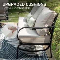 Phi Villa 9-Seater Outdoor Steel Sofa With Cushions And Multi-functional Ottomans -Phi Villa phi villa outdoor patio steel sofa set05 ce32da99 a5e6 46c7 81bc 5148c7340fda