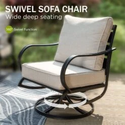 Phi Villa 9-Seater Outdoor Steel Sofa With Cushions And Multi-functional Ottomans -Phi Villa phi villa outdoor patio steel sofa set07 0f26b532 d65a 494b b631 225cf1578f15