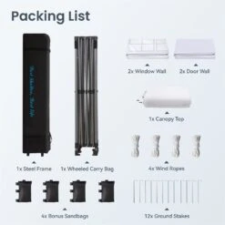 Phi Villa Pop Up Canopy Tent For Party Outdoor Gazebo With Wheeled Storage Bag -Phi Villa phi villa outdoor pop up canopy tent gazebo for party wedding gazebo tent with wheeled storage bag4