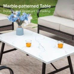 Phi Villa 4-Seater Outdoor Steel & Rattan Dark Color Sofa Set With Coffee Table 37 Phi Villa 4-Seater Outdoor Steel & Rattan Dark Color Sofa Set With Coffee Table -Phi Villa phi villa outdoor steel rattan beige sofa01