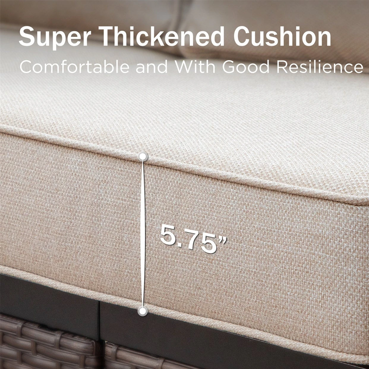 Phi Villa 4-Seater Outdoor Steel & Rattan Dark Color Sofa Set With Coffee Table 17 Phi Villa 4-Seater Outdoor Steel & Rattan Dark Color Sofa Set With Coffee Table - Image 15