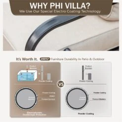 Phi Villa 4-Seater Outdoor Steel & Rattan Dark Color Sofa Set With Coffee Table 38 Phi Villa 4-Seater Outdoor Steel & Rattan Dark Color Sofa Set With Coffee Table -Phi Villa phi villa outdoor steel rattan beige sofa09