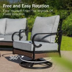 Phi Villa 5-Seater Outdoor Steel & Rattan Dark Color Sofa Set With Coffee Table 24 Phi Villa 5-Seater Outdoor Steel & Rattan Dark Color Sofa Set With Coffee Table -Phi Villa phi villa outdoor steel rattan dark gray sofa10