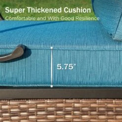 Phi Villa 4-Seater Outdoor Steel & Rattan Dark Color Sofa Set With Coffee Table 26 Phi Villa 4-Seater Outdoor Steel & Rattan Dark Color Sofa Set With Coffee Table -Phi Villa phi villa outdoor steel rattan peacock blue sofa02