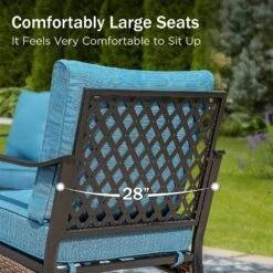 Phi Villa 4-Seater Outdoor Steel & Rattan Dark Color Sofa Set With Coffee Table 25 Phi Villa 4-Seater Outdoor Steel & Rattan Dark Color Sofa Set With Coffee Table -Phi Villa phi villa outdoor steel rattan peacock blue sofa03