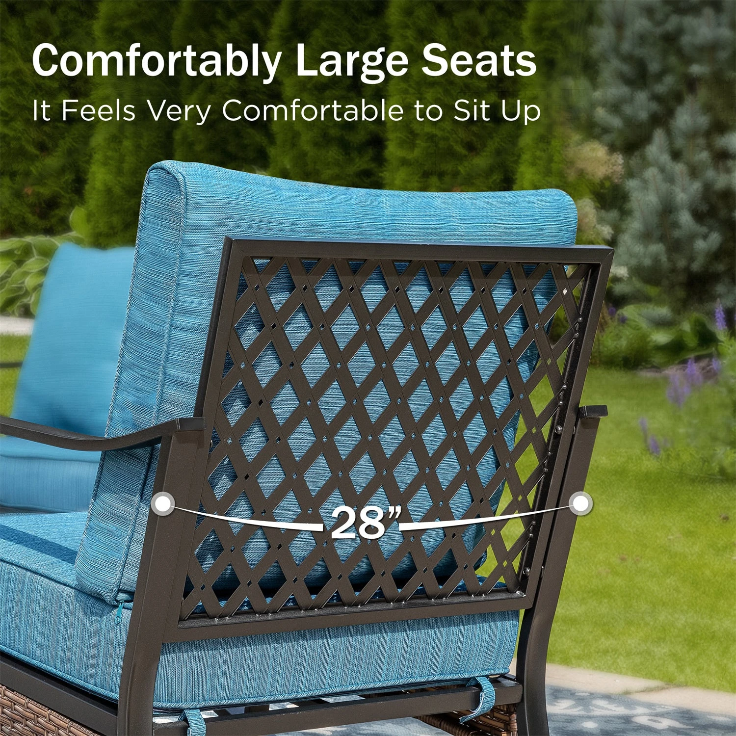 Phi Villa 4-Seater Outdoor Steel & Rattan Dark Color Sofa Set With Coffee Table 6 Phi Villa 4-Seater Outdoor Steel & Rattan Dark Color Sofa Set With Coffee Table - Image 4