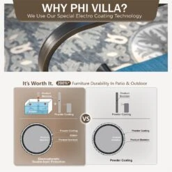 Phi Villa 4-Seater Outdoor Steel & Rattan Dark Color Sofa Set With Coffee Table 28 Phi Villa 4-Seater Outdoor Steel & Rattan Dark Color Sofa Set With Coffee Table -Phi Villa phi villa outdoor steel rattan peacock blue sofa05