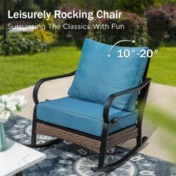 Phi Villa 4-Seater Outdoor Steel & Rattan Dark Color Sofa Set With Coffee Table 24 Phi Villa 4-Seater Outdoor Steel & Rattan Dark Color Sofa Set With Coffee Table -Phi Villa phi villa outdoor steel rattan peacock blue sofa10