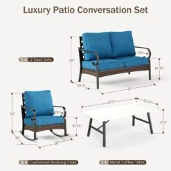 Phi Villa 4-Seater Outdoor Steel & Rattan Dark Color Sofa Set With Coffee Table 31 Phi Villa 4-Seater Outdoor Steel & Rattan Dark Color Sofa Set With Coffee Table -Phi Villa phi villa outdoor steel rattan peacock sofa01