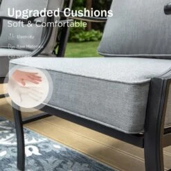 Phi Villa 7-Seater Patio Steel Sofa With Multi-fuctional Ottomans And Coffee Table -Phi Villa phi villa outdoor steel conversation sofa set02 2f0a0220 bf66 453c 9bbf 6248bfc3a207