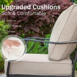 Phi Villa 5-Seater Patio Steel Sofa With Cushions -Phi Villa phi villa outdoor steel conversation sofa set11 b052df55 8992 4ad8 94e5 f2d74654d1b8